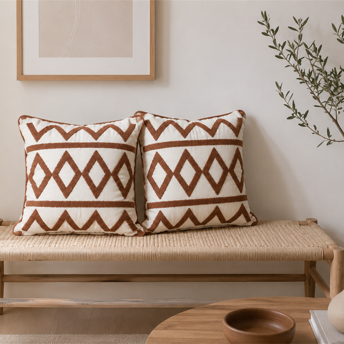 Brown Diamond Cushion Cover