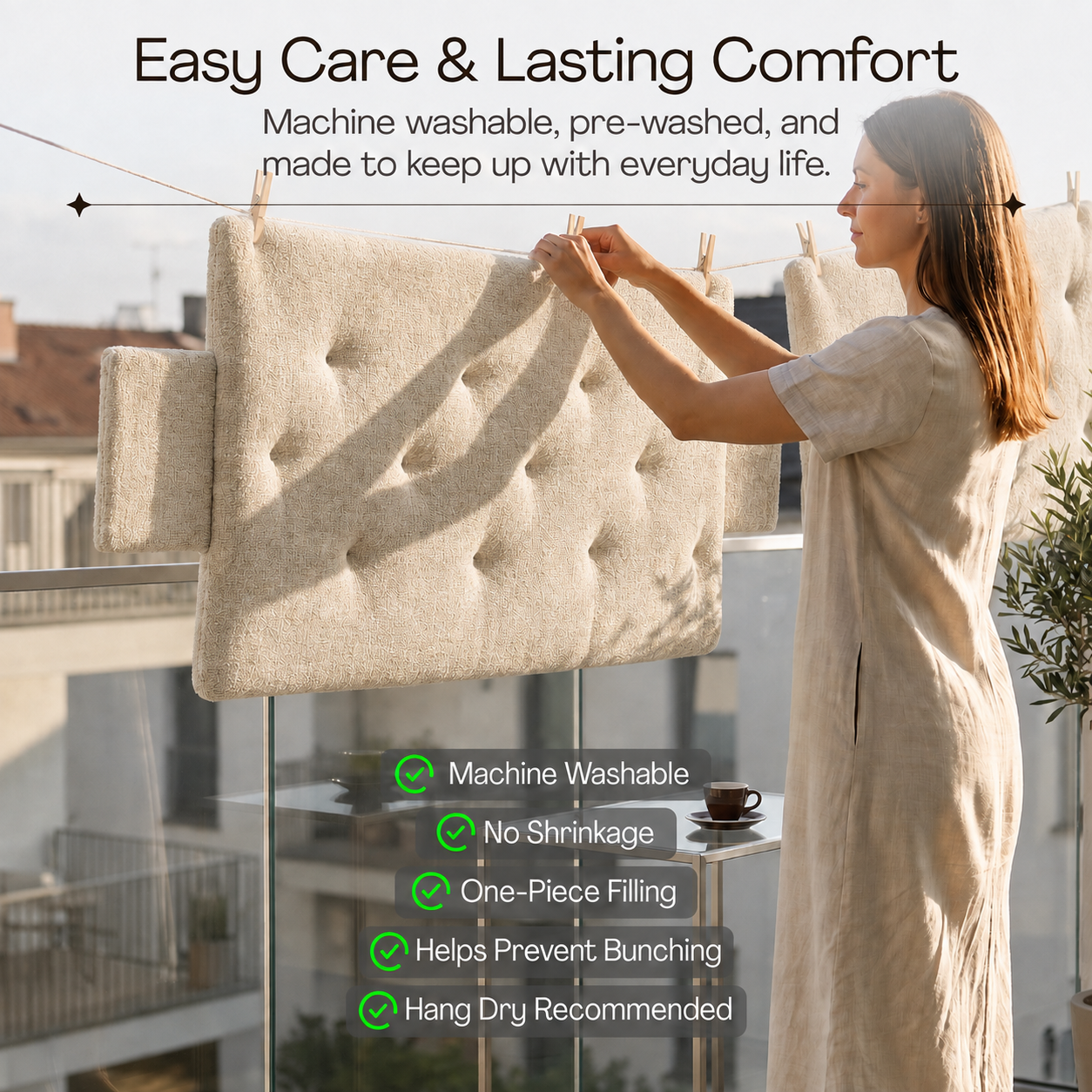 Linen Sofa Topper Natural