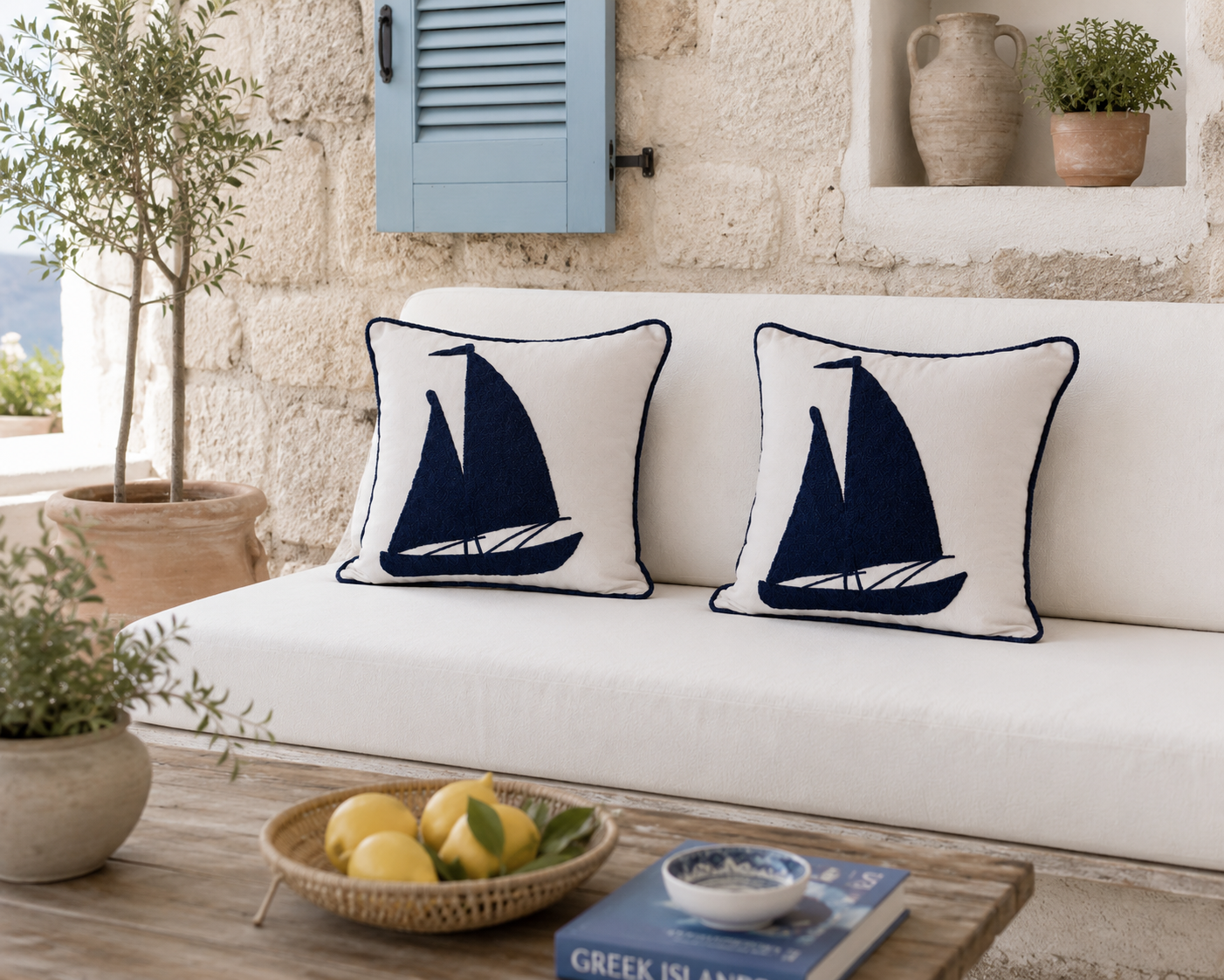 Sailing Boat Pillow Cover