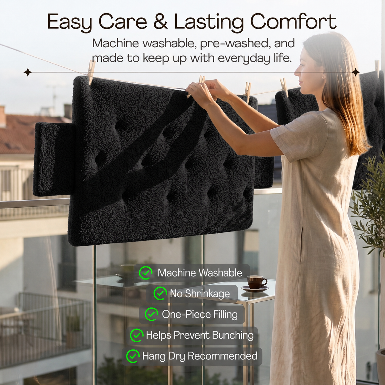 Teddy Sofa Topper Black