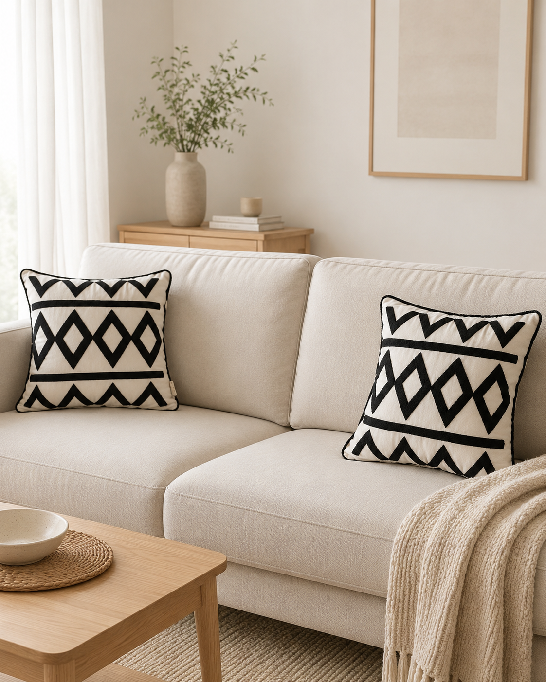 Black Diamond Cushion Cover