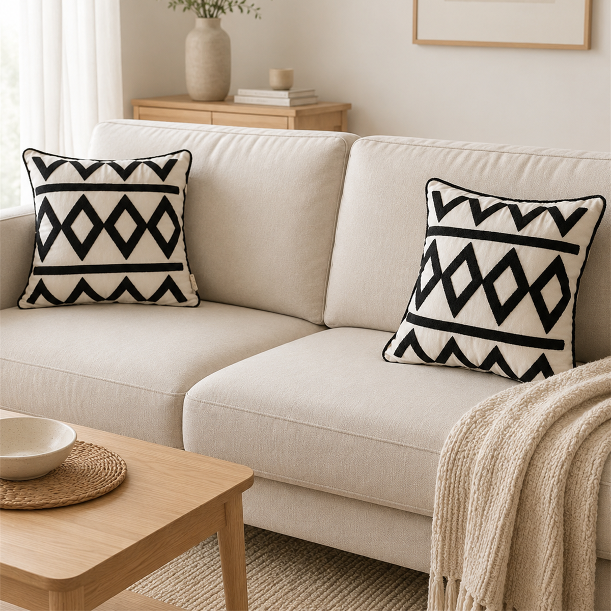 Black Diamond Cushion Cover
