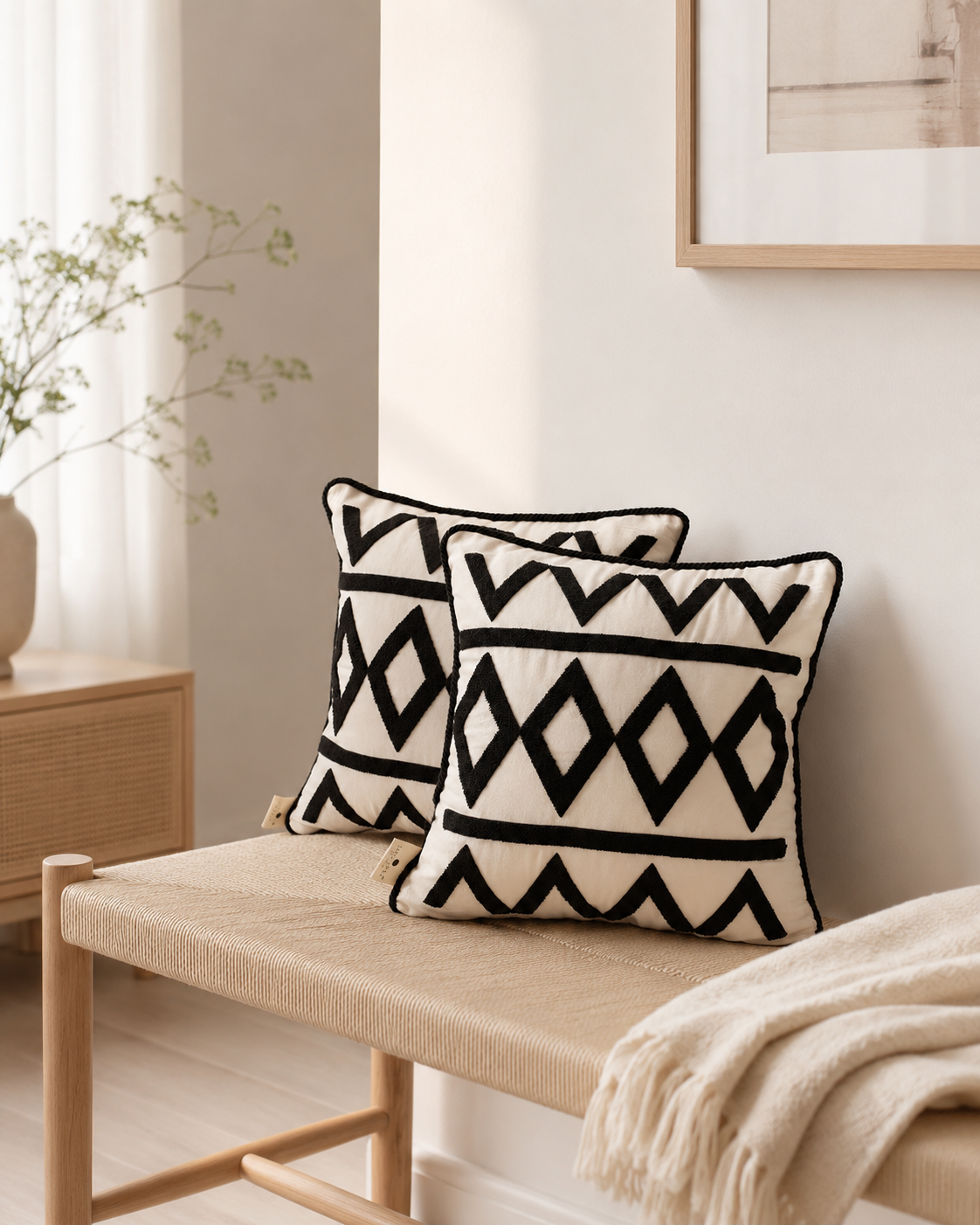 Black Diamond Cushion Cover