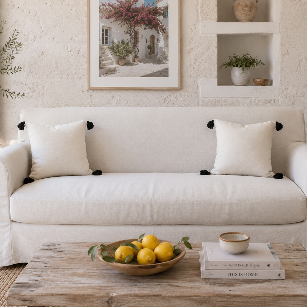 Black Tassel Cushion Cover