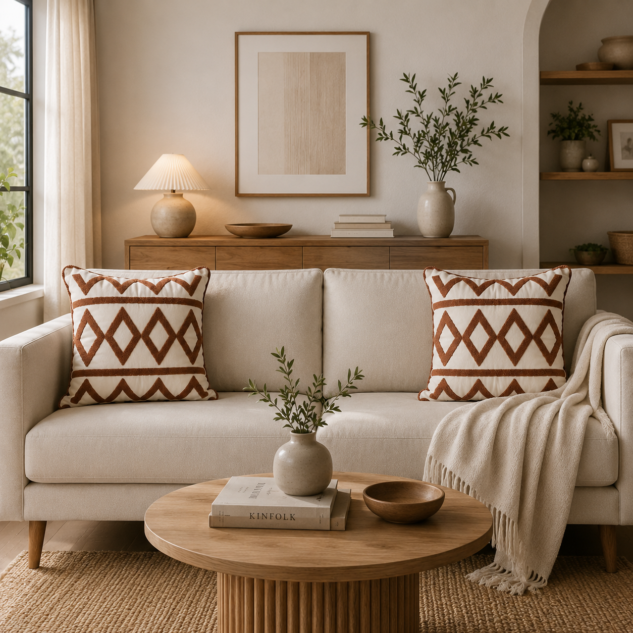 Brown Diamond Cushion Cover