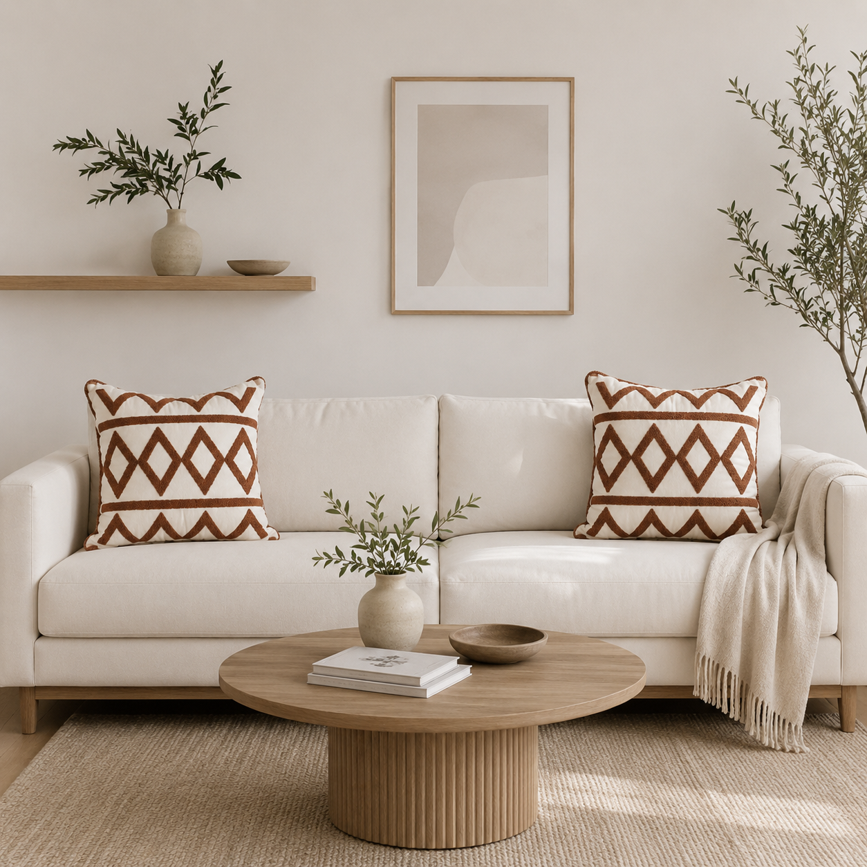 Brown Diamond Cushion Cover