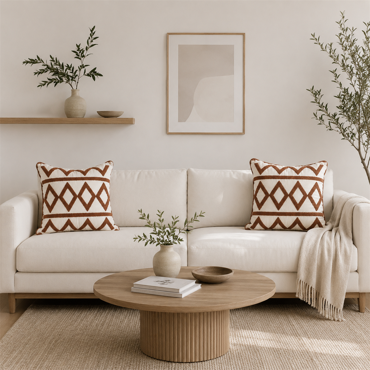 Brown Diamond Cushion Cover