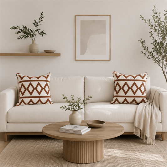 Brown Diamond Cushion Cover