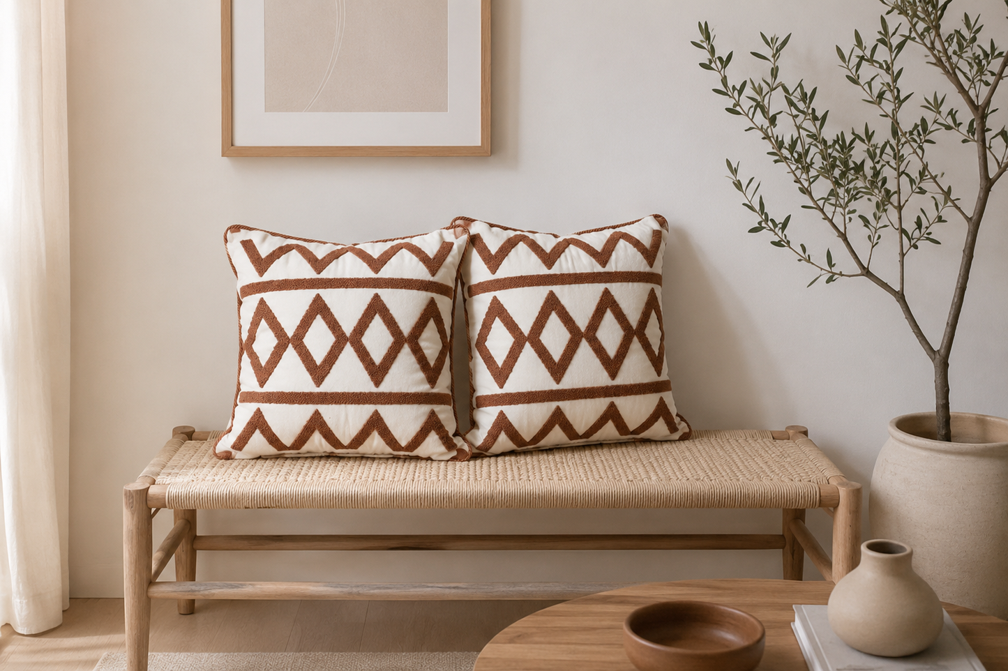 Brown Diamond Cushion Cover