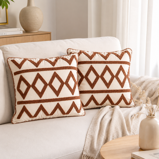 Brown Diamond Cushion Cover