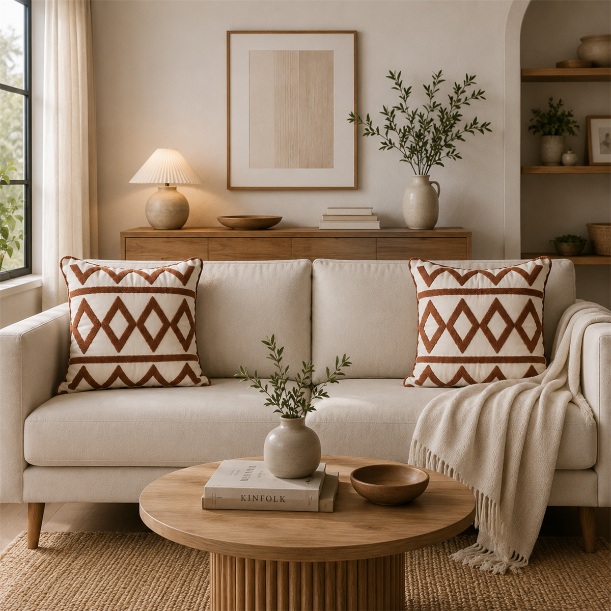 Brown Diamond Cushion Cover