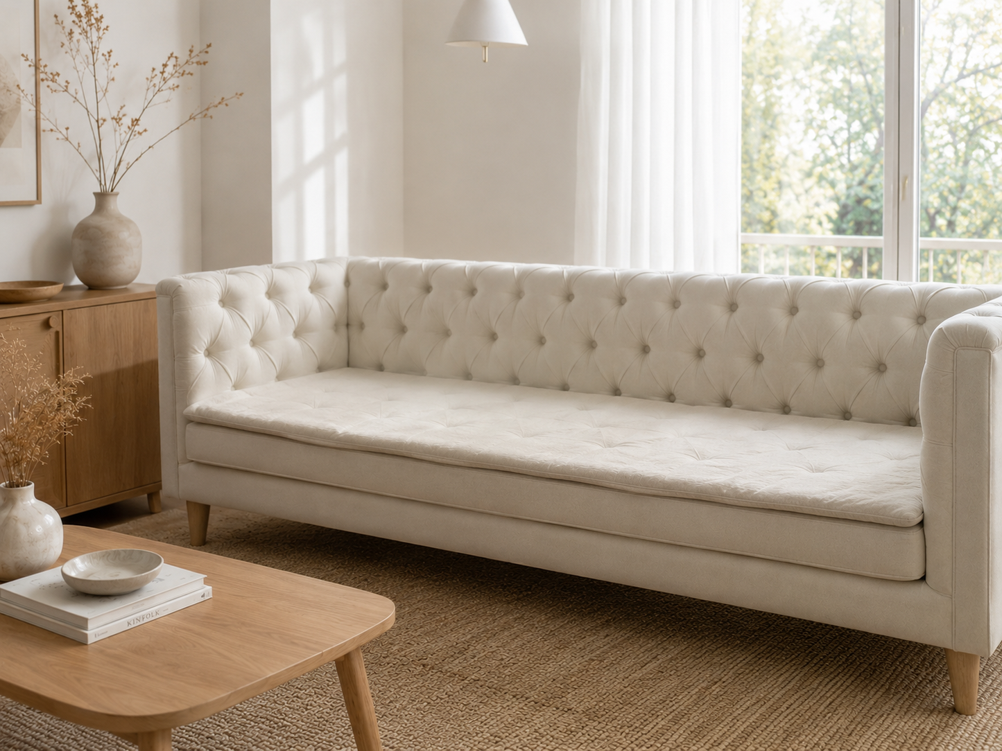 Linen Sofa Topper Natural