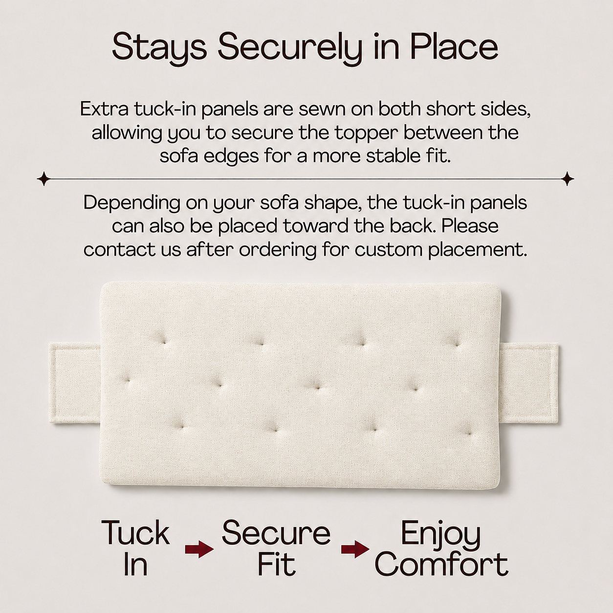 Linen Sofa Topper Off White