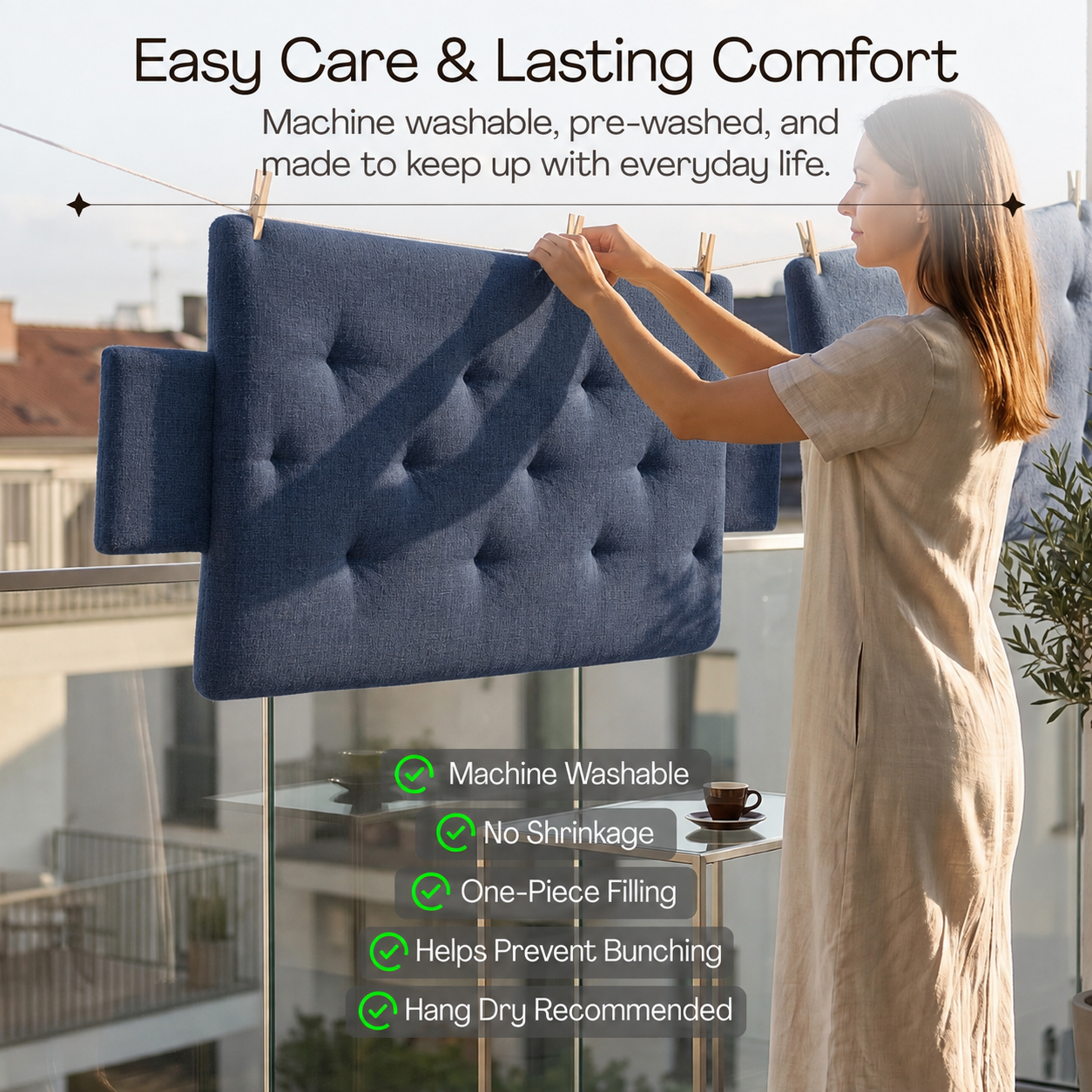Linen Sofa Topper Indigo