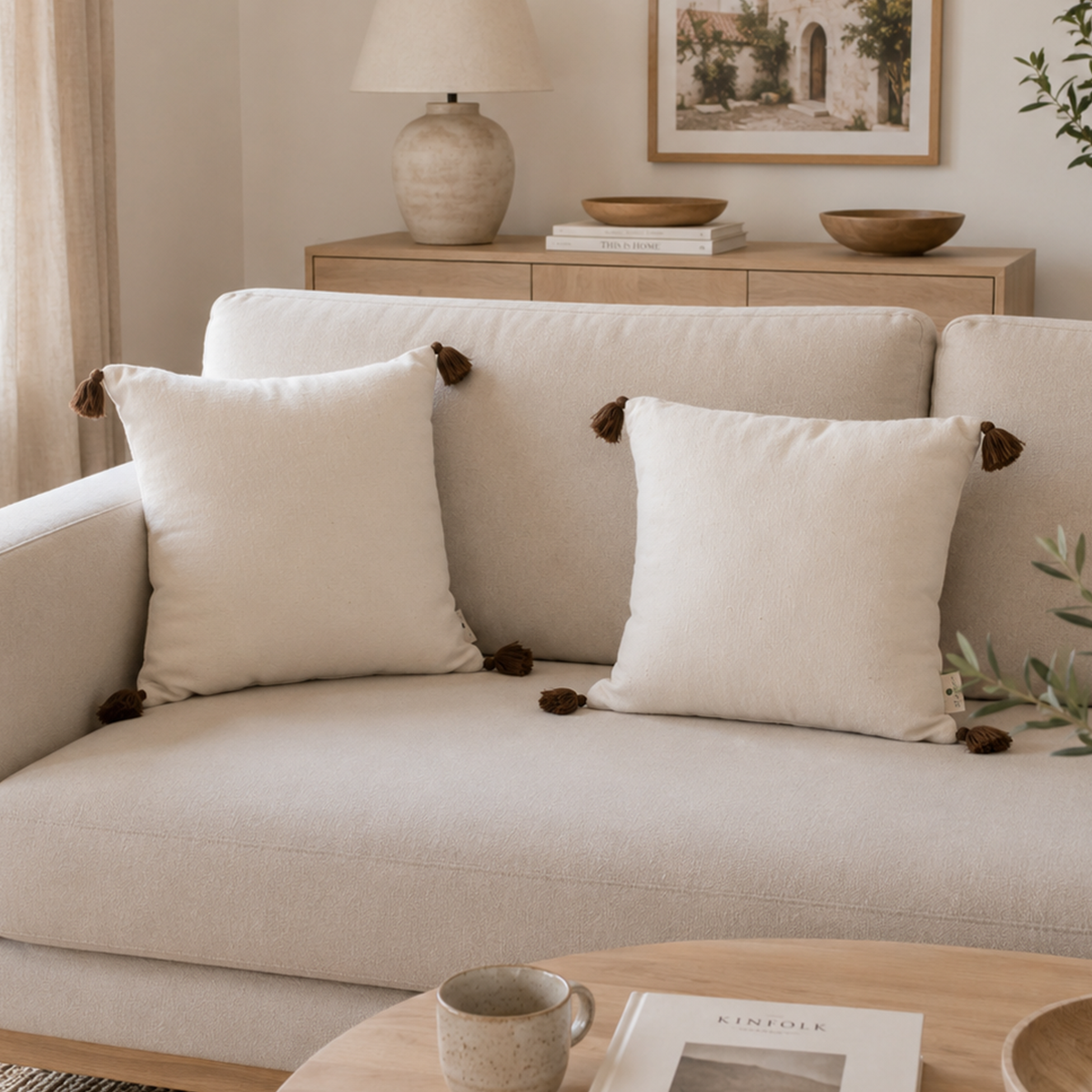 Cocoa Tassel Cushion Cover