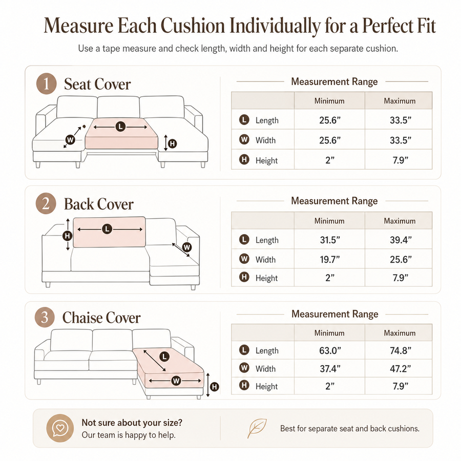 Sofa cover size guide