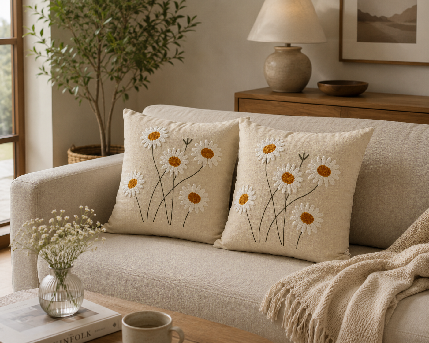Daisy Meadow Cushion Cover