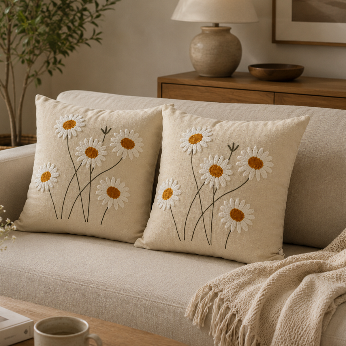 Daisy Meadow Cushion Cover