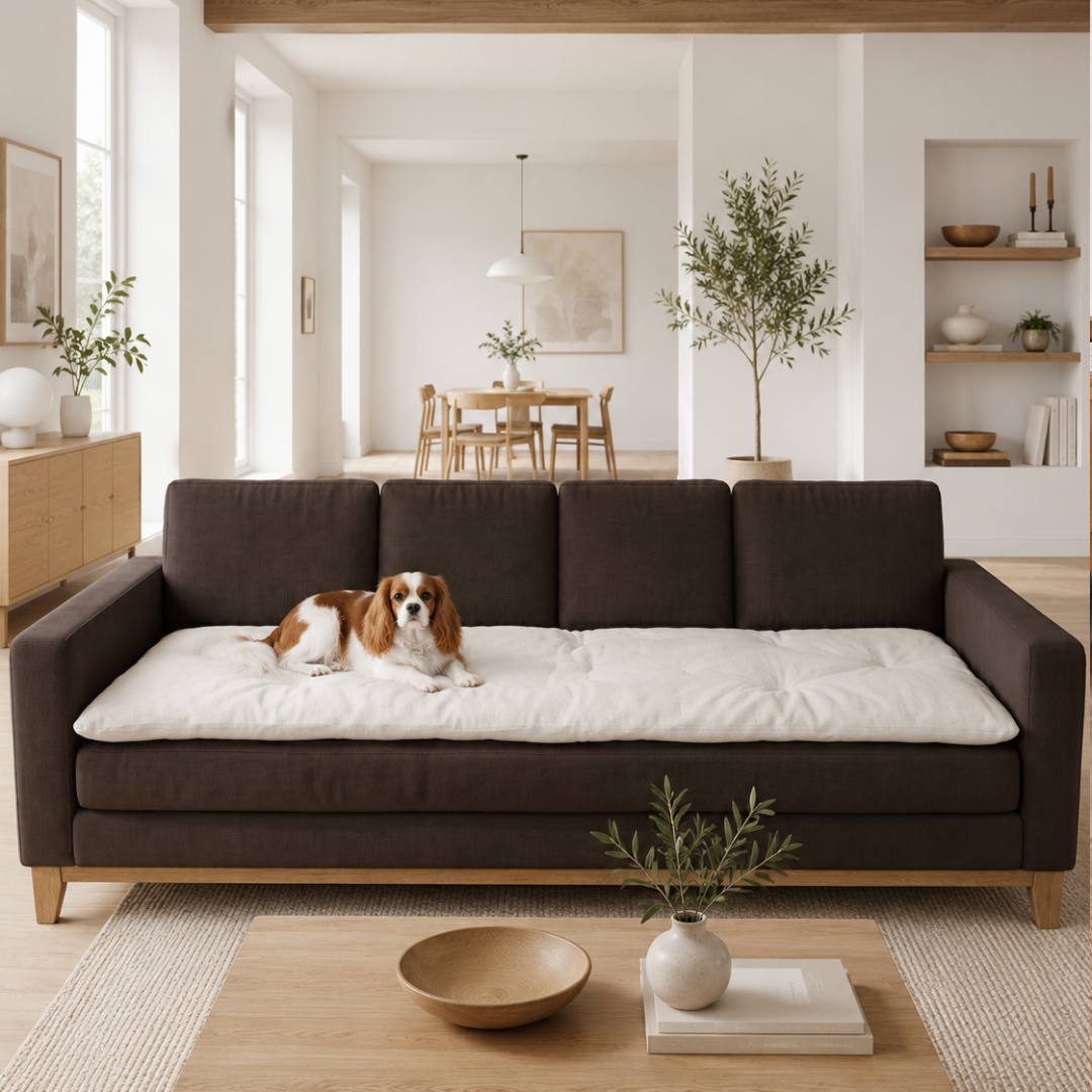 Linen Sofa Topper Off White