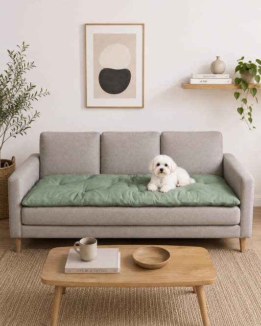 Linen Sofa Topper Sage Mist