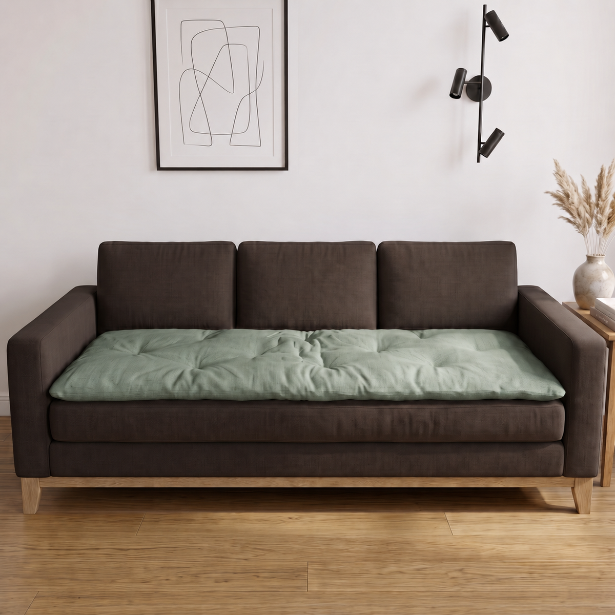 Linen Sofa Topper Sage Mist