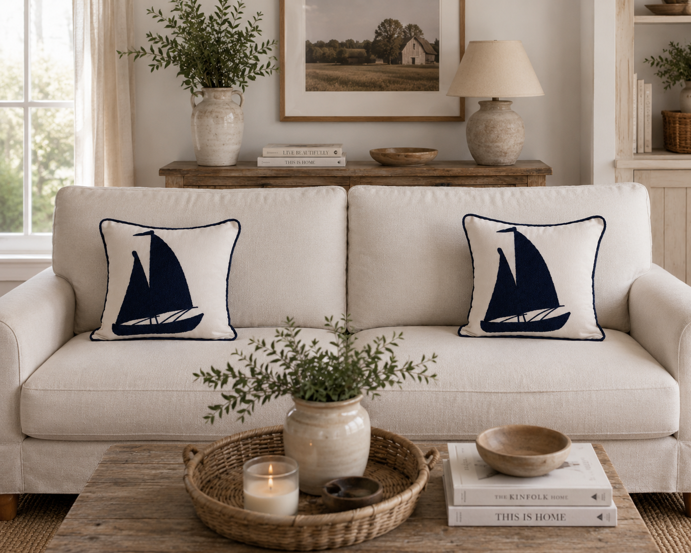 Sailing Boat Pillow Cover