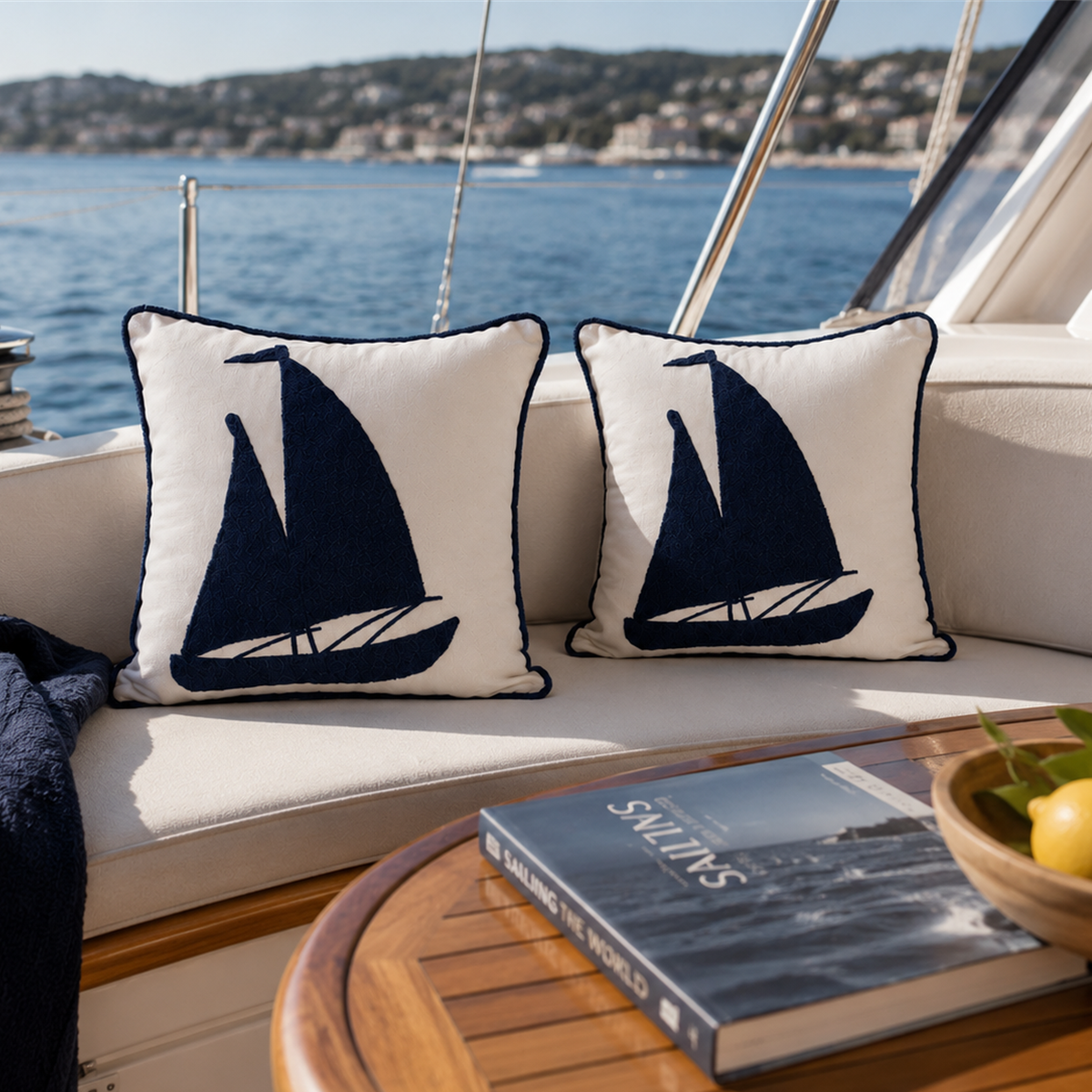 Sailing Boat Pillow Cover