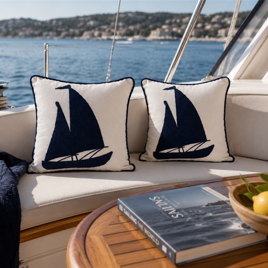 Sailing Boat Pillow Cover