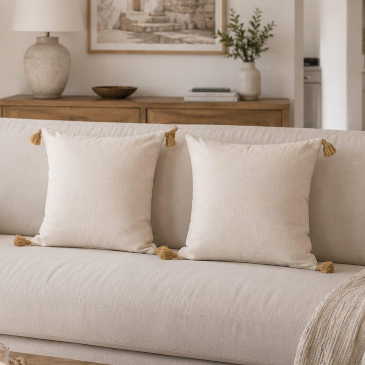 Sand Tassel Cushion Cover