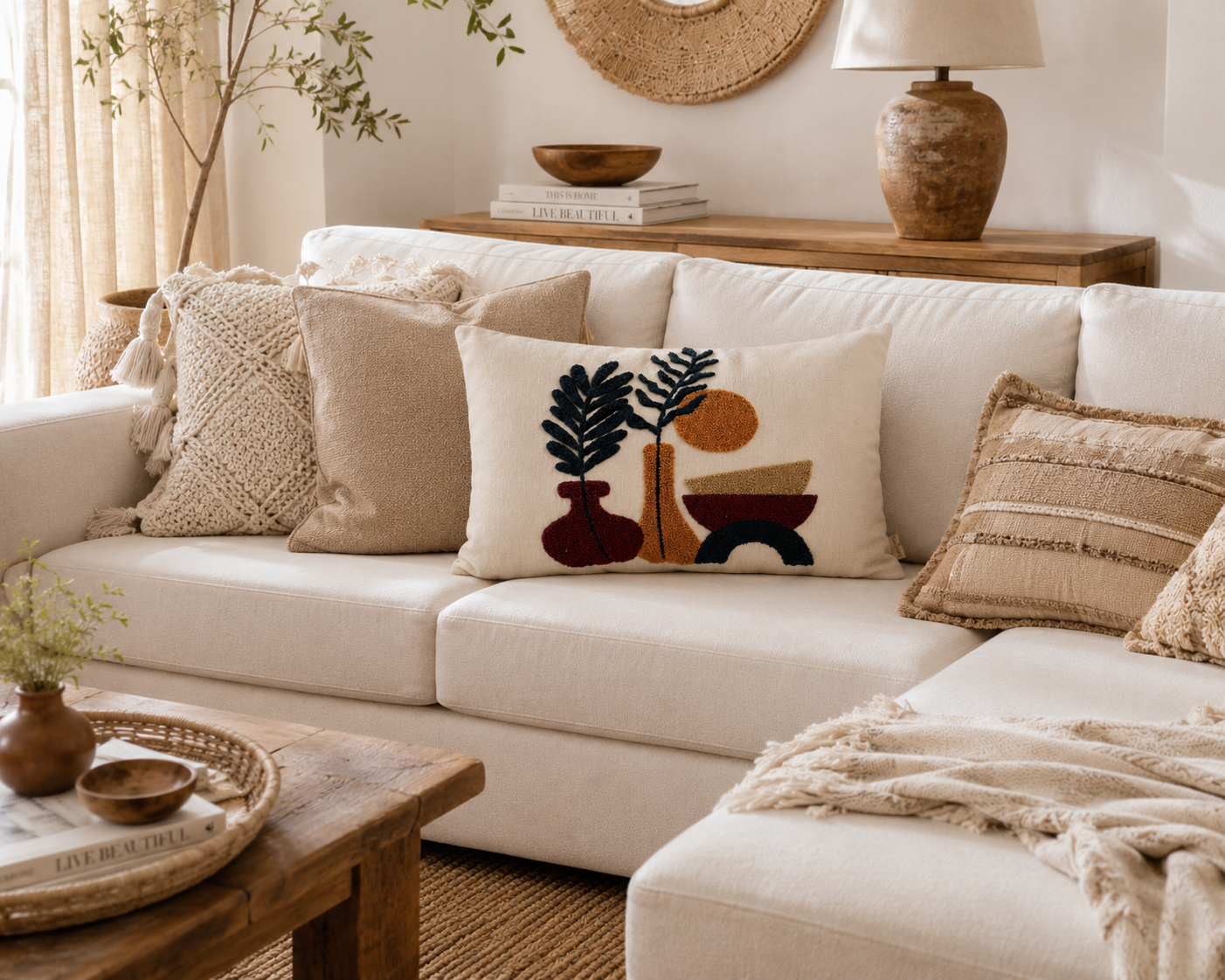 Sunset Vase Lumbar Cushion Cover