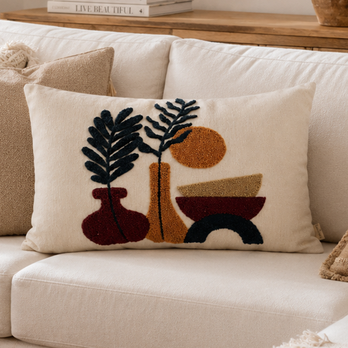 Sunset Vase Lumbar Cushion Cover