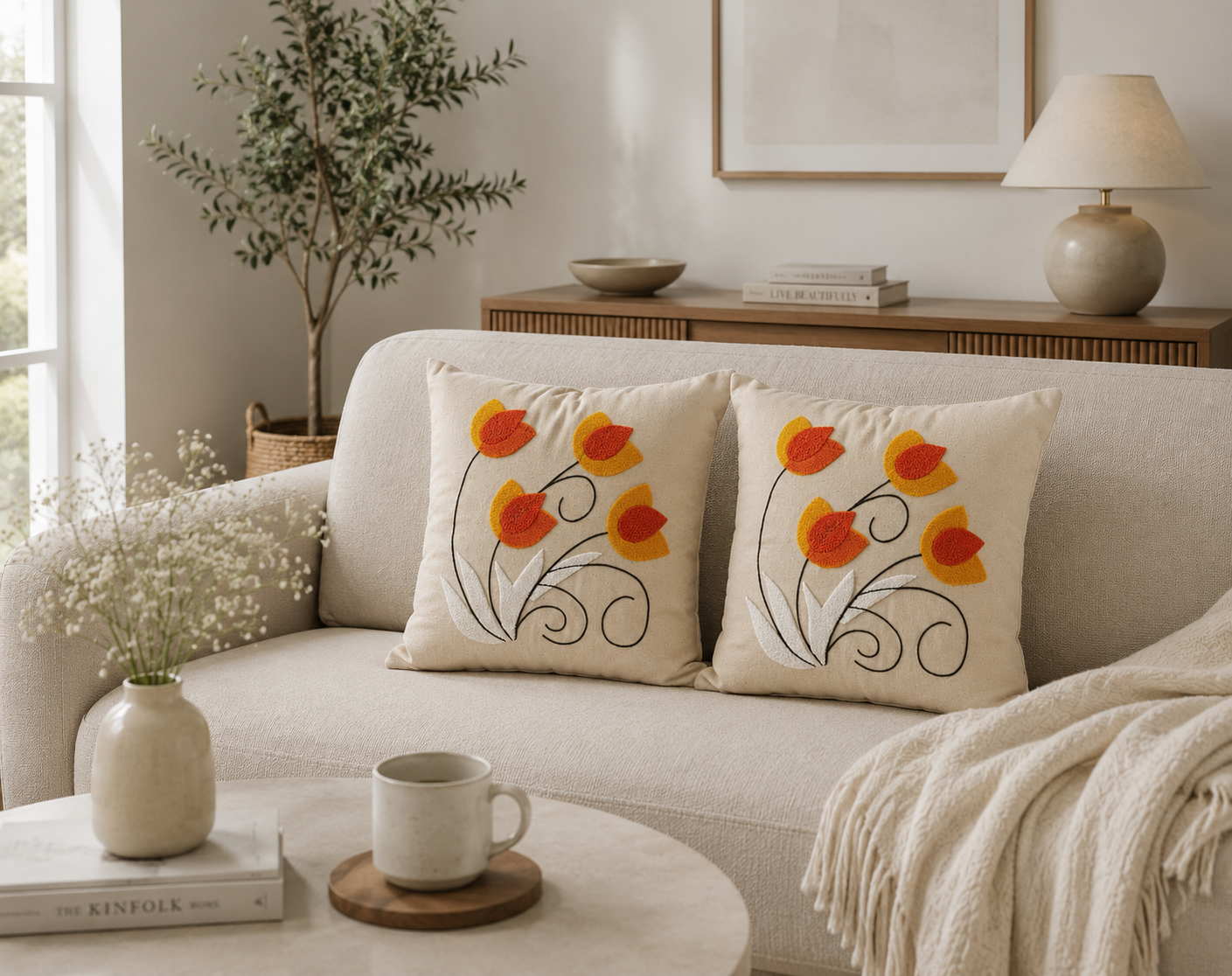 Tulip Bloom Cushion Cover