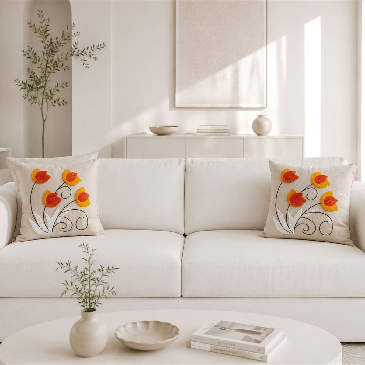 Tulip Bloom Cushion Cover