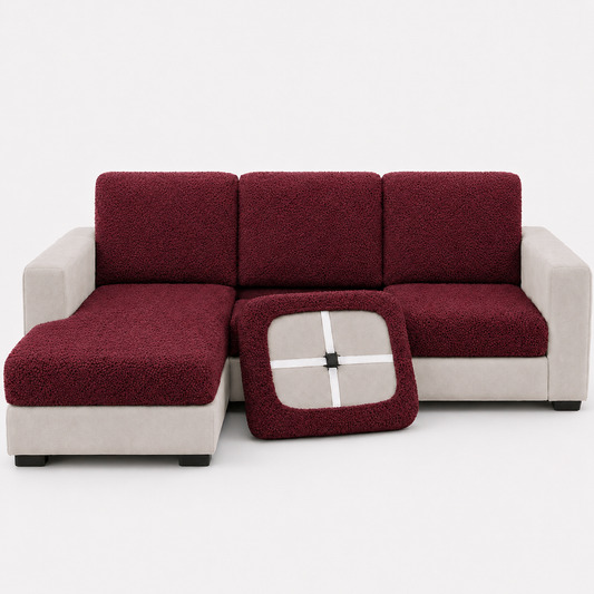 Teddy Cushion Slip Cover Burgundy