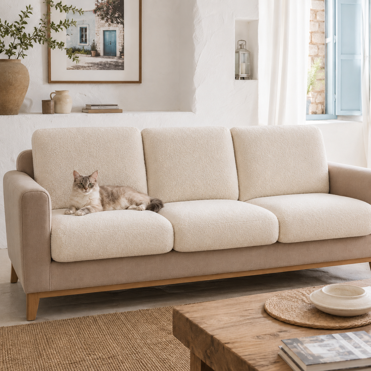 Teddy Cushion Slip Cover Cream