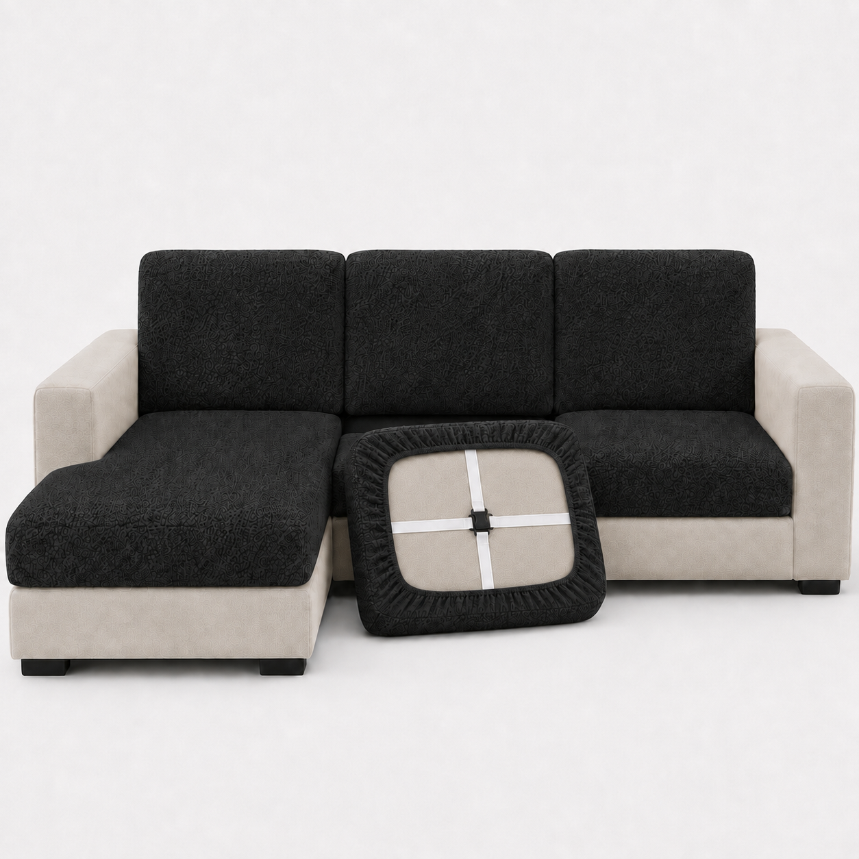 Teddy Cushion Slip Cover Black