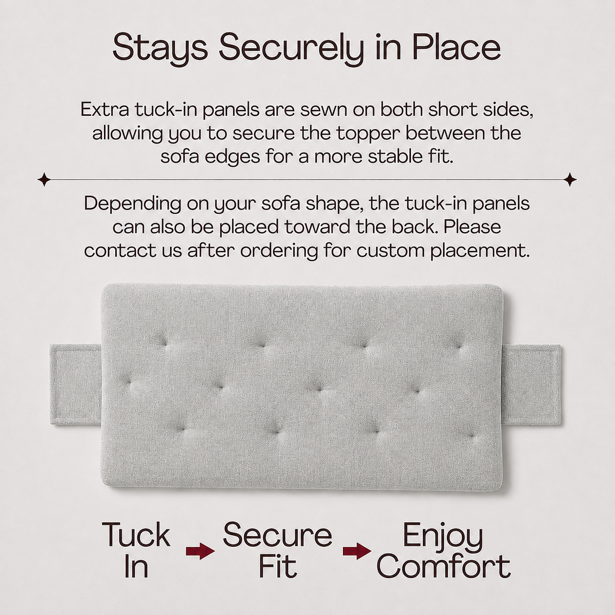 Linen Sofa Topper Light Gray