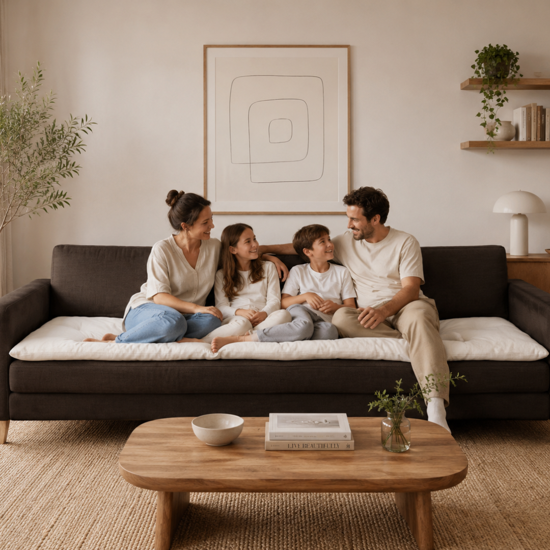 Linen Sofa Topper Off White