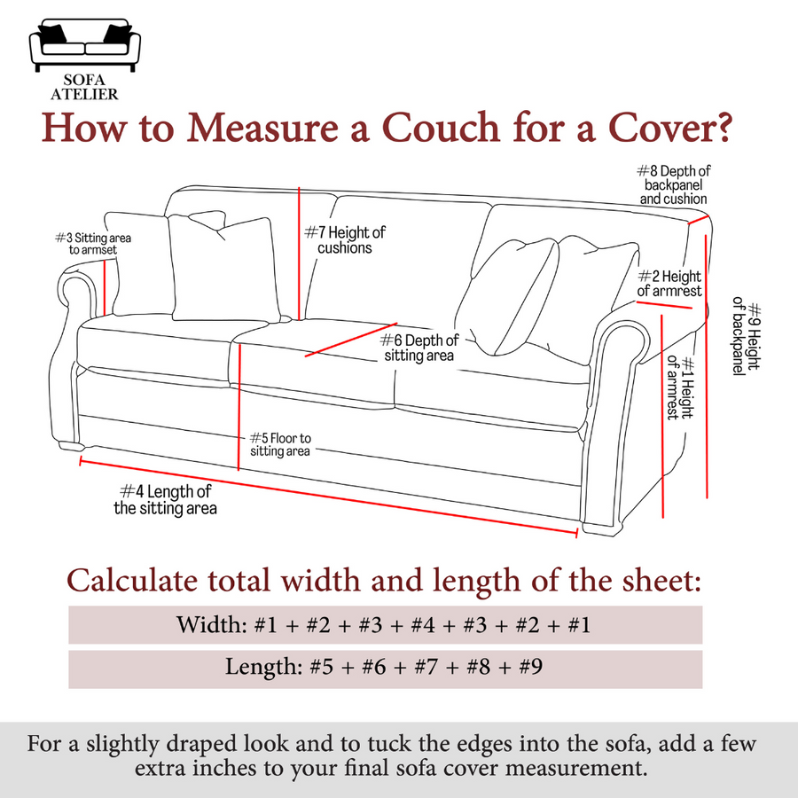 Sofa cover size guide