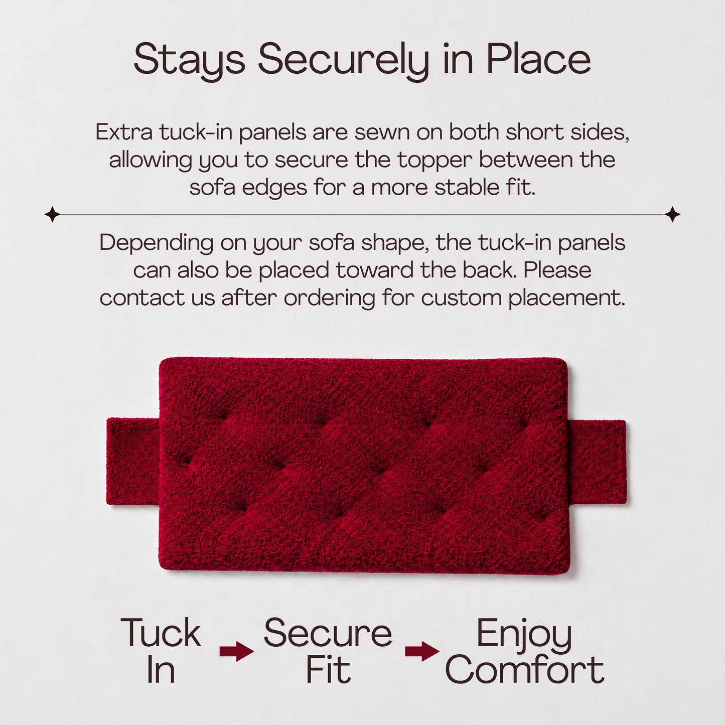 Teddy Sofa Topper Burgundy