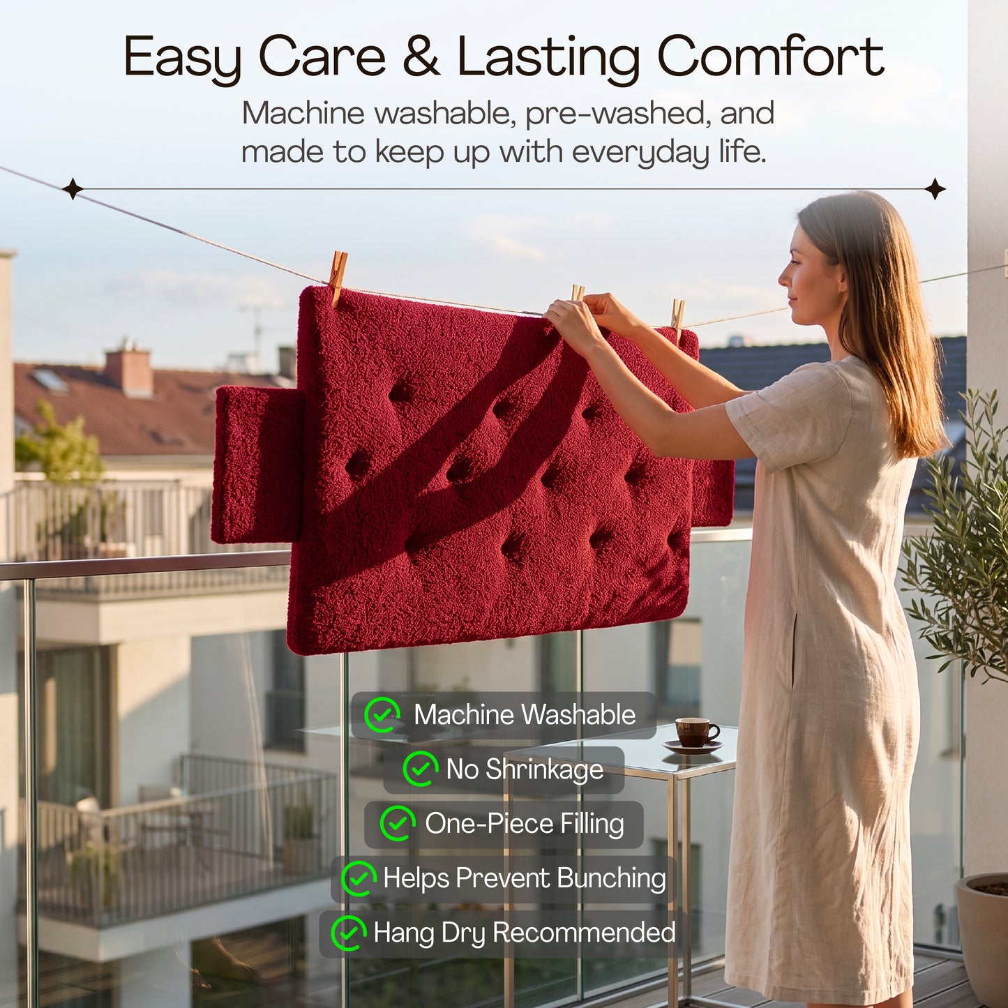 Teddy Sofa Topper Burgundy
