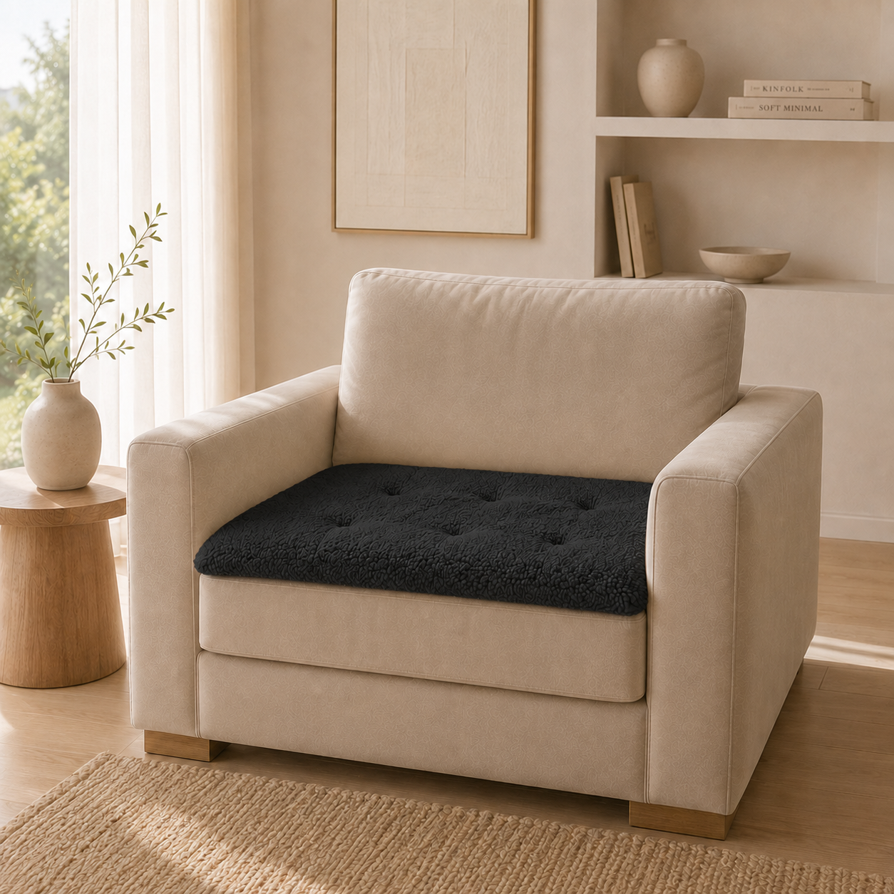 Teddy Sofa Topper Black